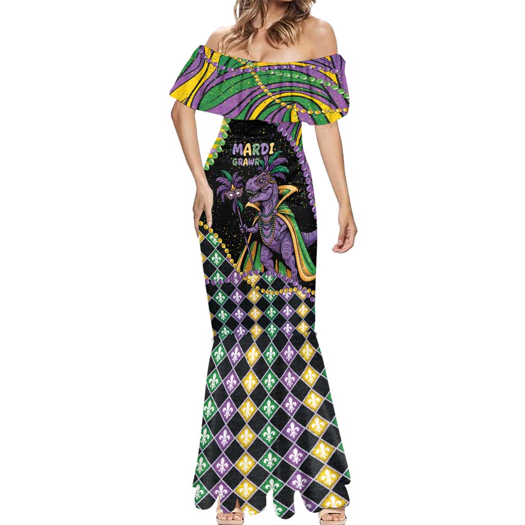 Mardi Gras Mermaid Dress King Rex Glitter Effect