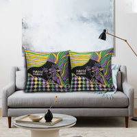 Mardi Gras Pillow Cover King Rex Glitter Effect