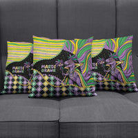 Mardi Gras Pillow Cover King Rex Glitter Effect