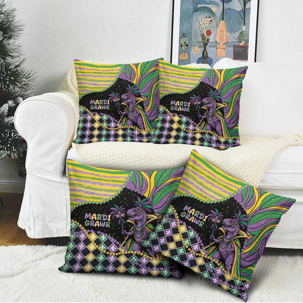 Mardi Gras Pillow Cover King Rex Glitter Effect