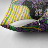 Mardi Gras Pillow Cover King Rex Glitter Effect