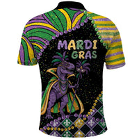 Mardi Gras Polo Shirt King Rex Glitter Effect