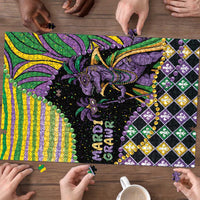 Mardi Gras Puzzle King Rex Glitter Effect