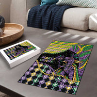 Mardi Gras Puzzle King Rex Glitter Effect