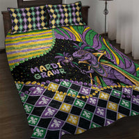 Mardi Gras Quilt Bed Set King Rex Glitter Effect