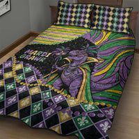 Mardi Gras Quilt Bed Set King Rex Glitter Effect