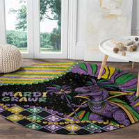 Mardi Gras Round Carpet King Rex Glitter Effect