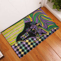 Mardi Gras Rubber Doormat King Rex Glitter Effect