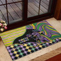 Mardi Gras Rubber Doormat King Rex Glitter Effect