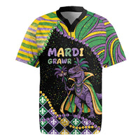 Mardi Gras Rugby Jersey King Rex Glitter Effect