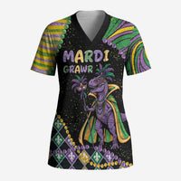Mardi Gras Scrub Top King Rex Glitter Effect