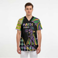 Mardi Gras Scrub Top King Rex Glitter Effect