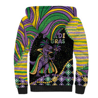 Mardi Gras Sherpa Hoodie King Rex Glitter Effect