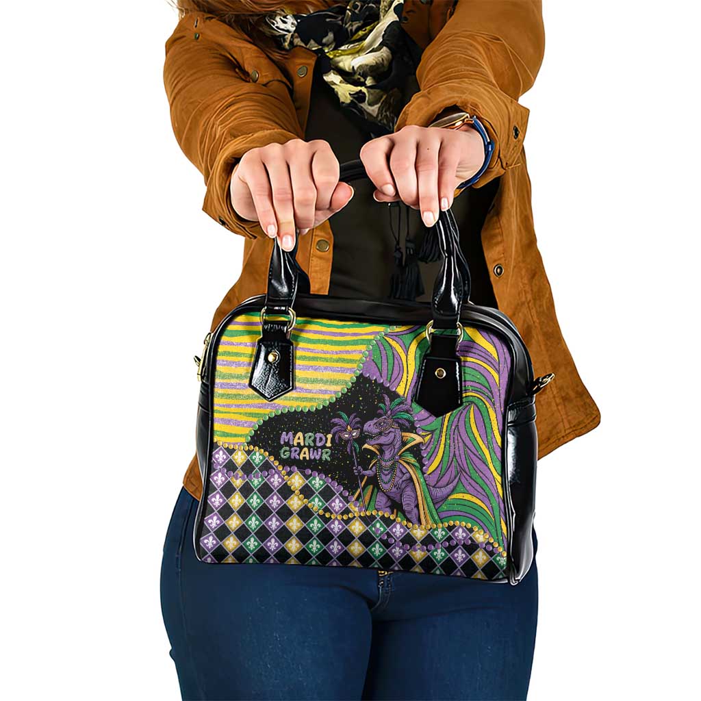 Mardi Gras Shoulder Handbag King Rex Glitter Effect