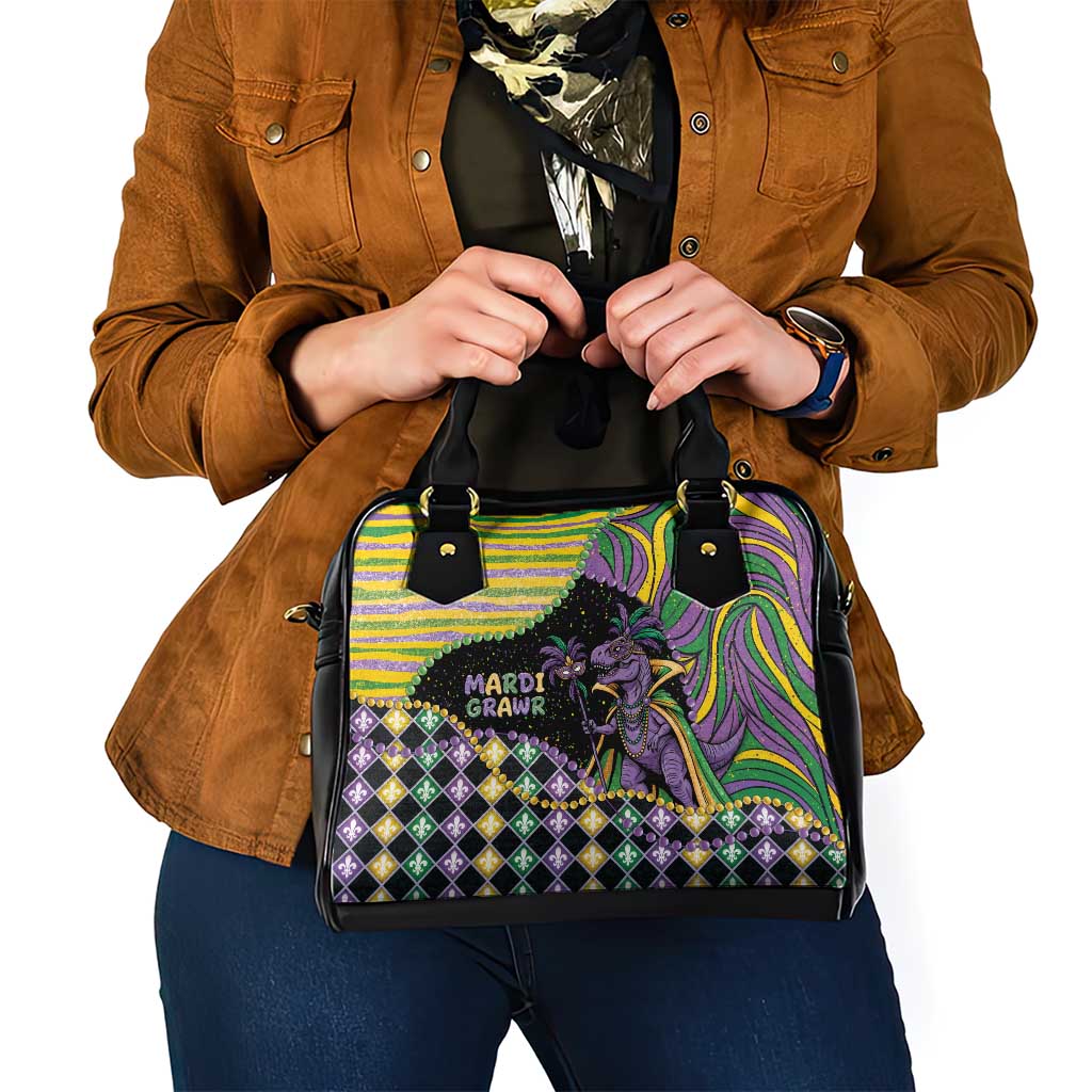 Mardi Gras Shoulder Handbag King Rex Glitter Effect