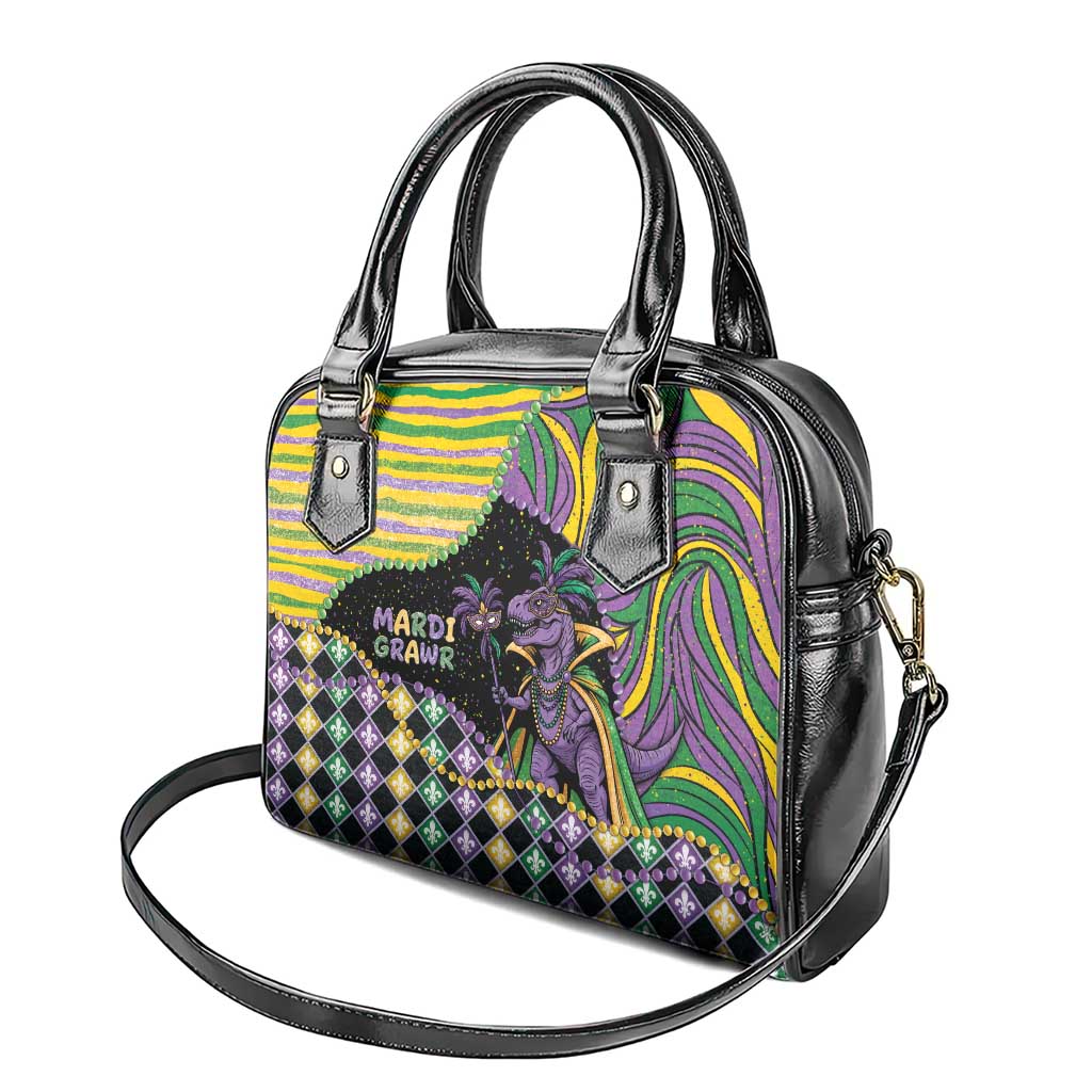 Mardi Gras Shoulder Handbag King Rex Glitter Effect