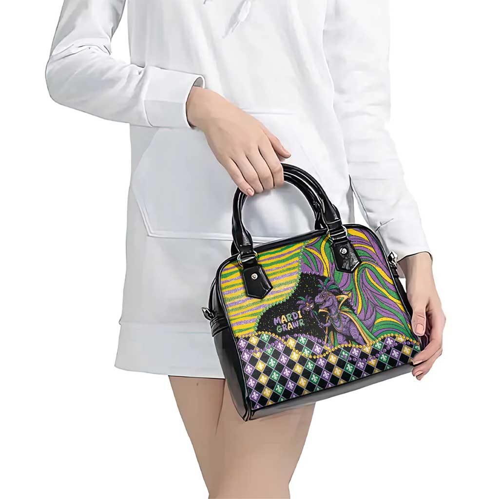 Mardi Gras Shoulder Handbag King Rex Glitter Effect