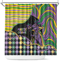 Mardi Gras Shower Curtain King Rex Glitter Effect