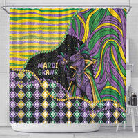 Mardi Gras Shower Curtain King Rex Glitter Effect