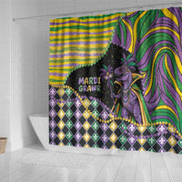 Mardi Gras Shower Curtain King Rex Glitter Effect