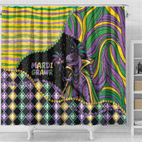 Mardi Gras Shower Curtain King Rex Glitter Effect