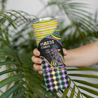 Mardi Gras Skinny Tumbler King Rex Glitter Effect