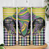 Mardi Gras Skinny Tumbler King Rex Glitter Effect