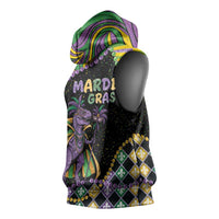 Mardi Gras Sleeveless Hoodie King Rex Glitter Effect