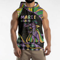 Mardi Gras Sleeveless Hoodie King Rex Glitter Effect