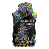 Mardi Gras Sleeveless Zip Hoodie King Rex Glitter Effect