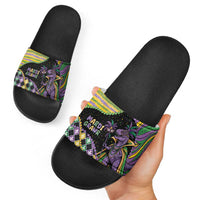 Mardi Gras Slide Sandals King Rex Glitter Effect