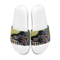 Mardi Gras Slide Sandals King Rex Glitter Effect