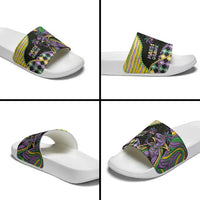 Mardi Gras Slide Sandals King Rex Glitter Effect