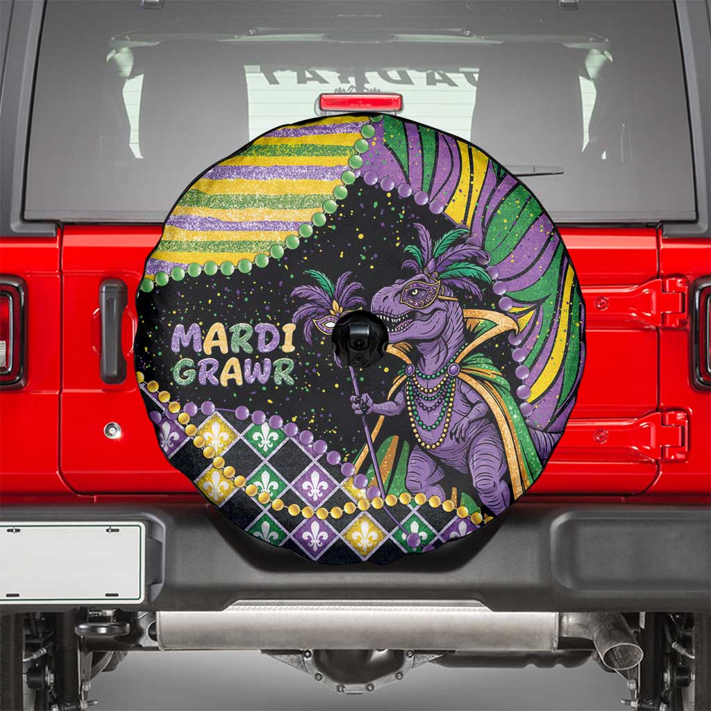 Mardi Gras Spare Tire Cover King Rex Glitter Effect