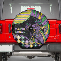 Mardi Gras Spare Tire Cover King Rex Glitter Effect