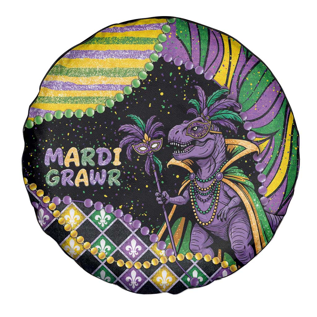Mardi Gras Spare Tire Cover King Rex Glitter Effect
