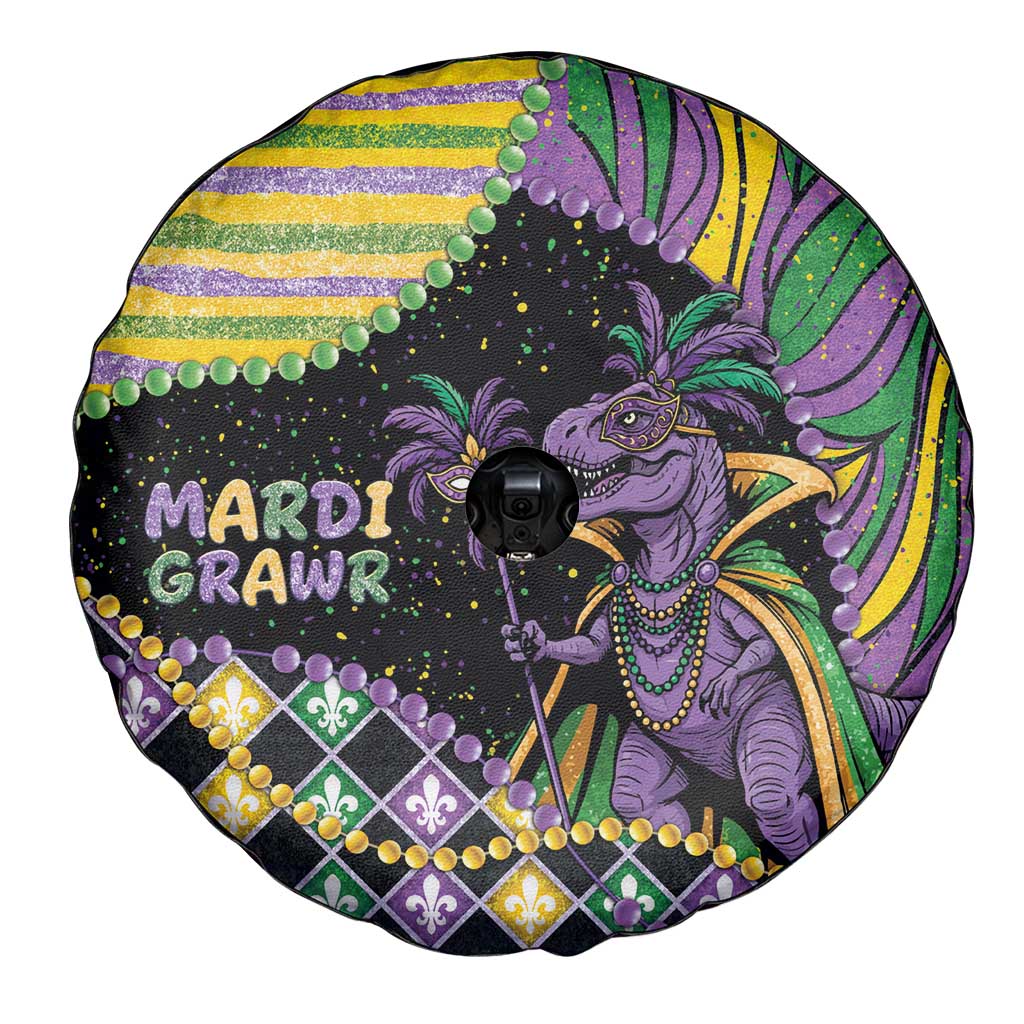 Mardi Gras Spare Tire Cover King Rex Glitter Effect