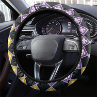 Mardi Gras Steering Wheel Cover King Rex Glitter Effect