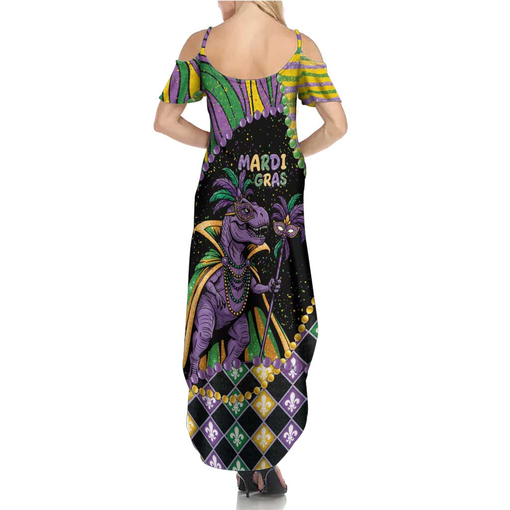 Mardi Gras Summer Maxi Dress King Rex Glitter Effect