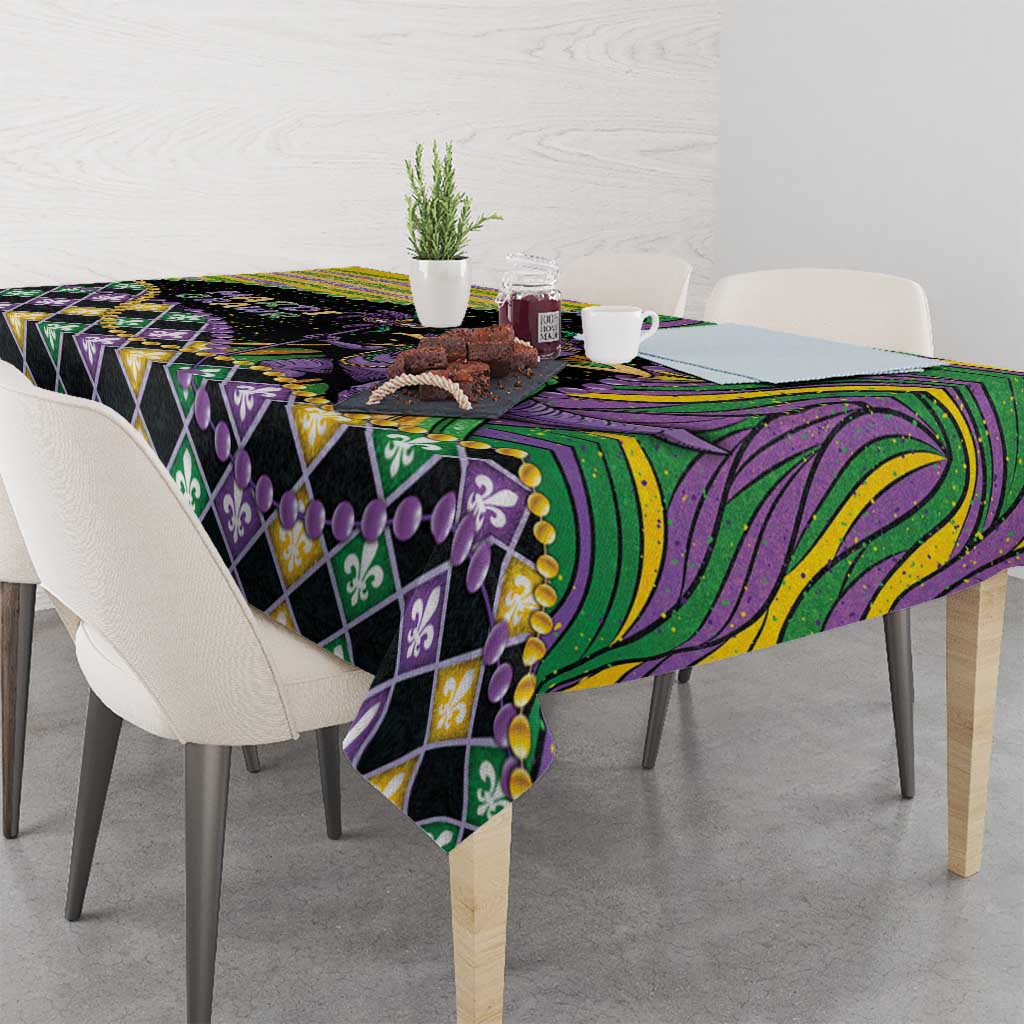 Mardi Gras Tablecloth King Rex Glitter Effect
