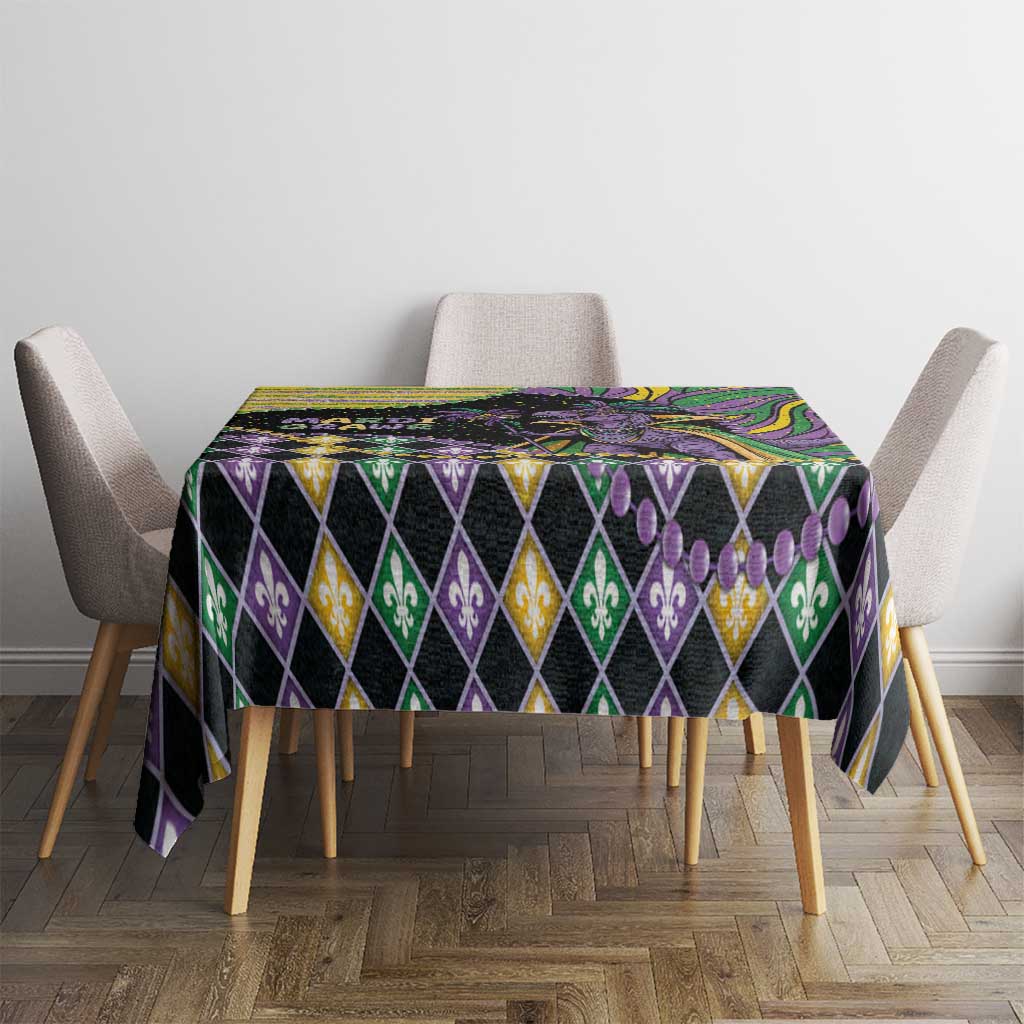 Mardi Gras Tablecloth King Rex Glitter Effect