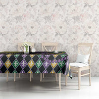Mardi Gras Tablecloth King Rex Glitter Effect