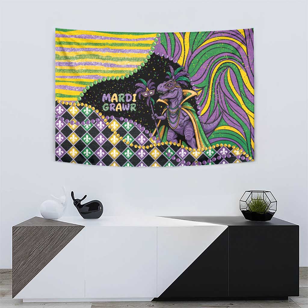 Mardi Gras Tapestry King Rex Glitter Effect