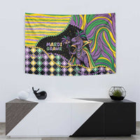 Mardi Gras Tapestry King Rex Glitter Effect