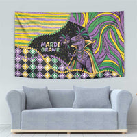 Mardi Gras Tapestry King Rex Glitter Effect