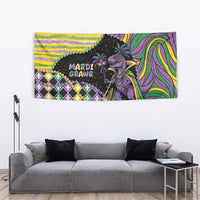 Mardi Gras Tapestry King Rex Glitter Effect