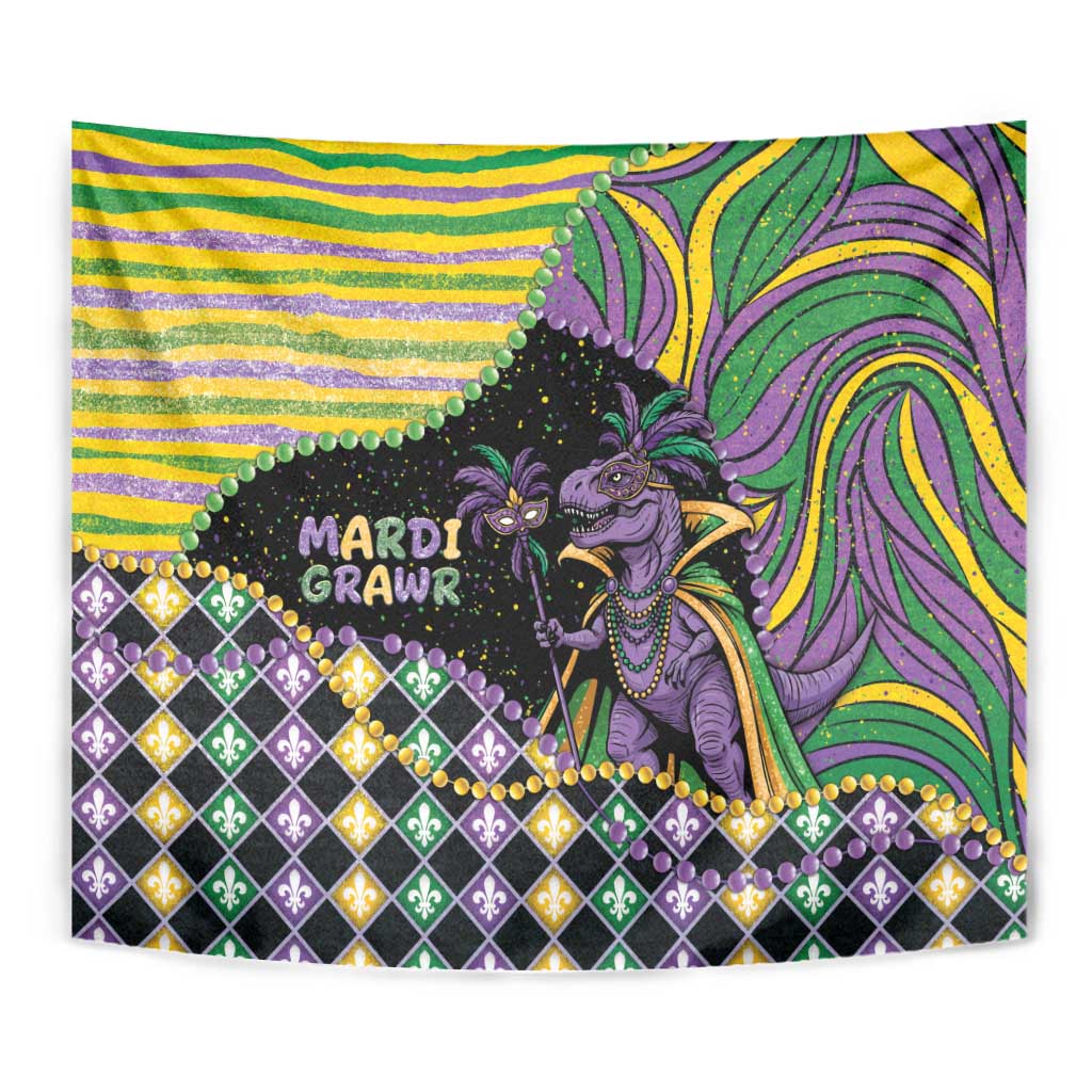 Mardi Gras Tapestry King Rex Glitter Effect