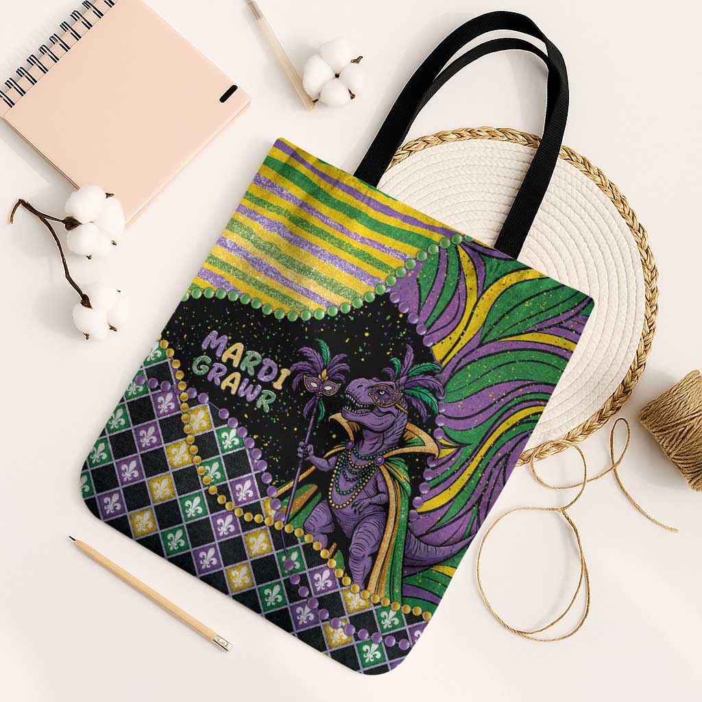 Mardi Gras Tote Bag King Rex Glitter Effect