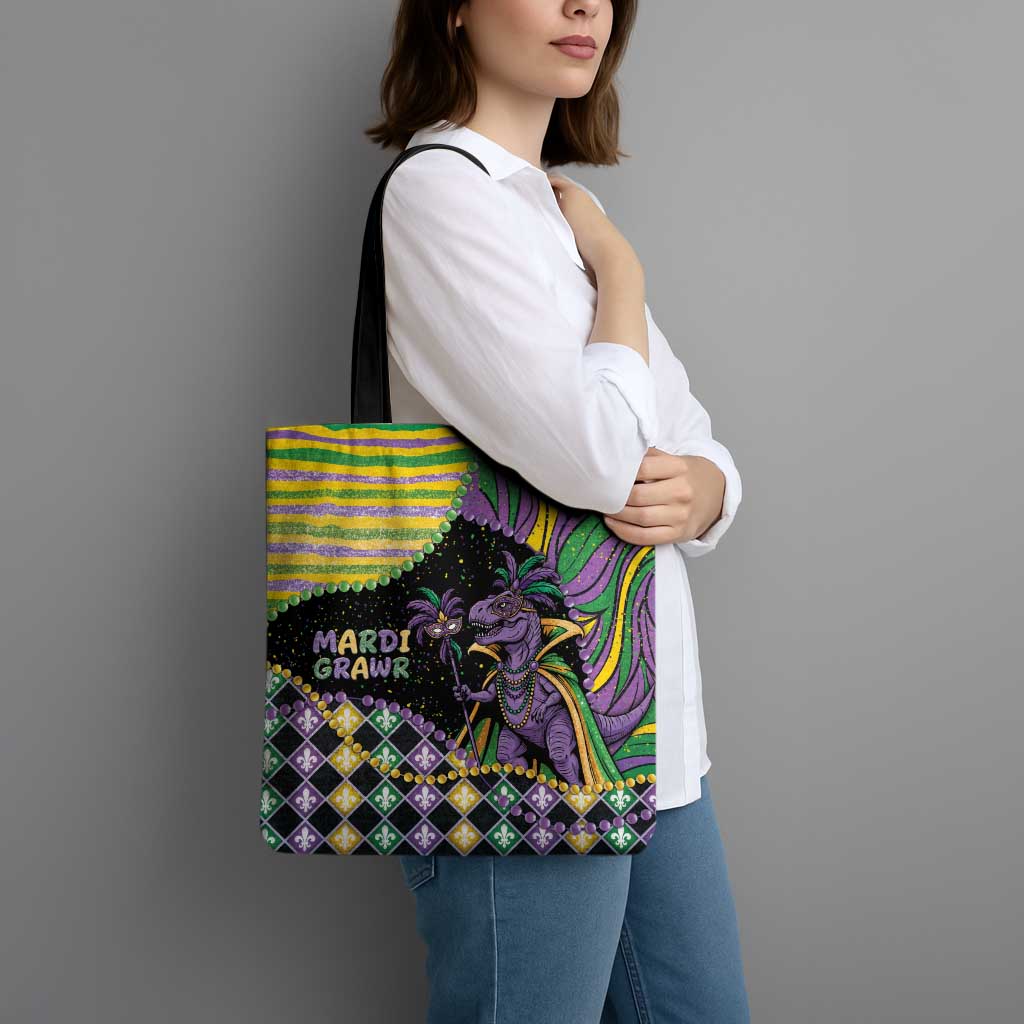 Mardi Gras Tote Bag King Rex Glitter Effect
