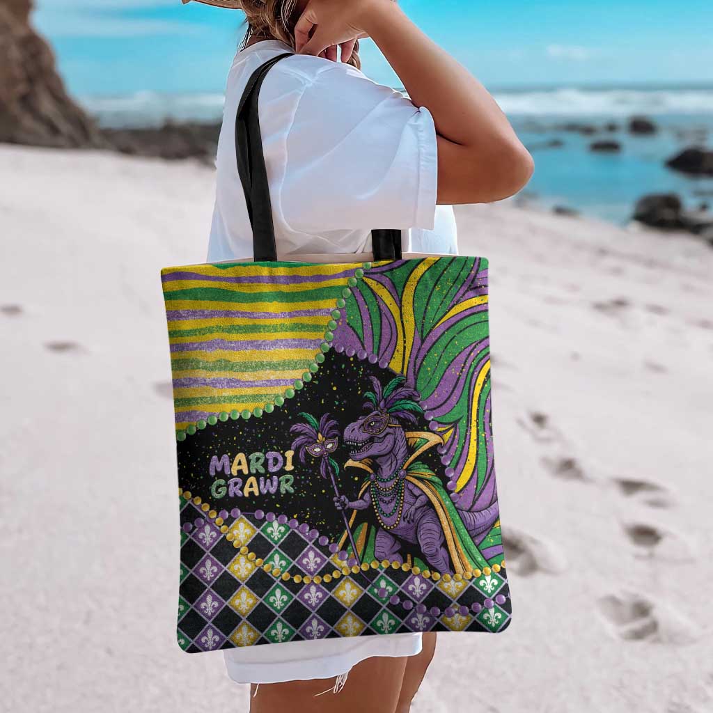 Mardi Gras Tote Bag King Rex Glitter Effect